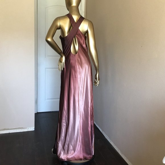 Ombré Beaded and Embroidered Sheath Gown - Picture 7 of 13